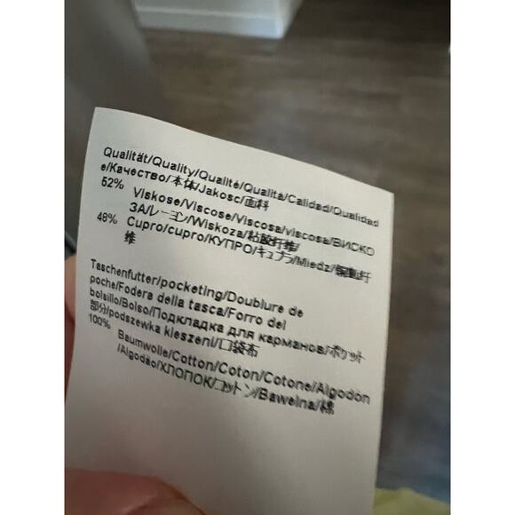 Hugo Boss Yellow Asymmetric Sharkbite Side Button Midi Skirt Size 4 - Picture 12 of 12